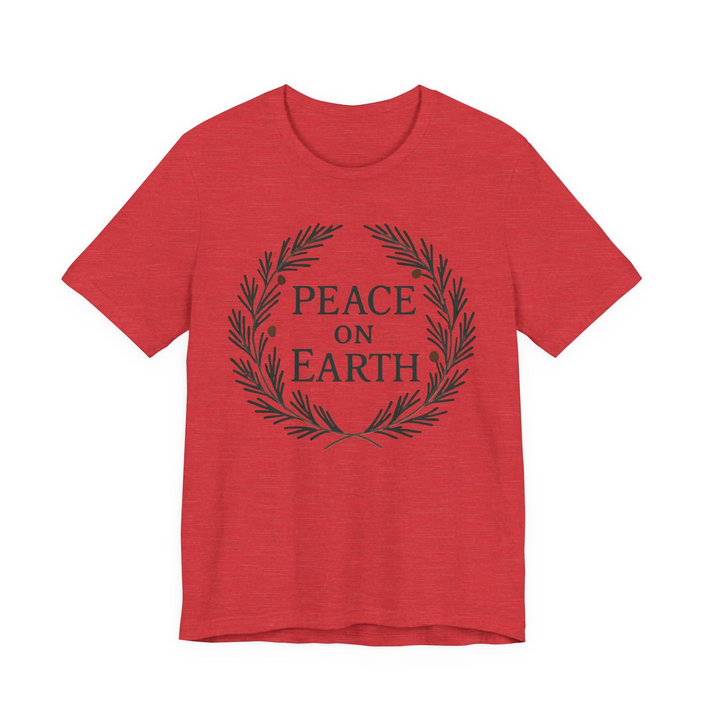 Peace on Earth Wreath - Christmas Collection — Minimal Text Graphic Tee