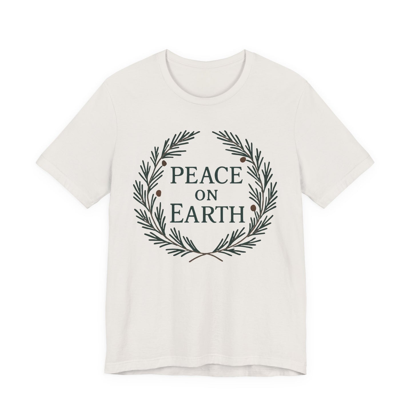 Peace on Earth Wreath - Christmas Collection — Minimal Text Graphic Tee