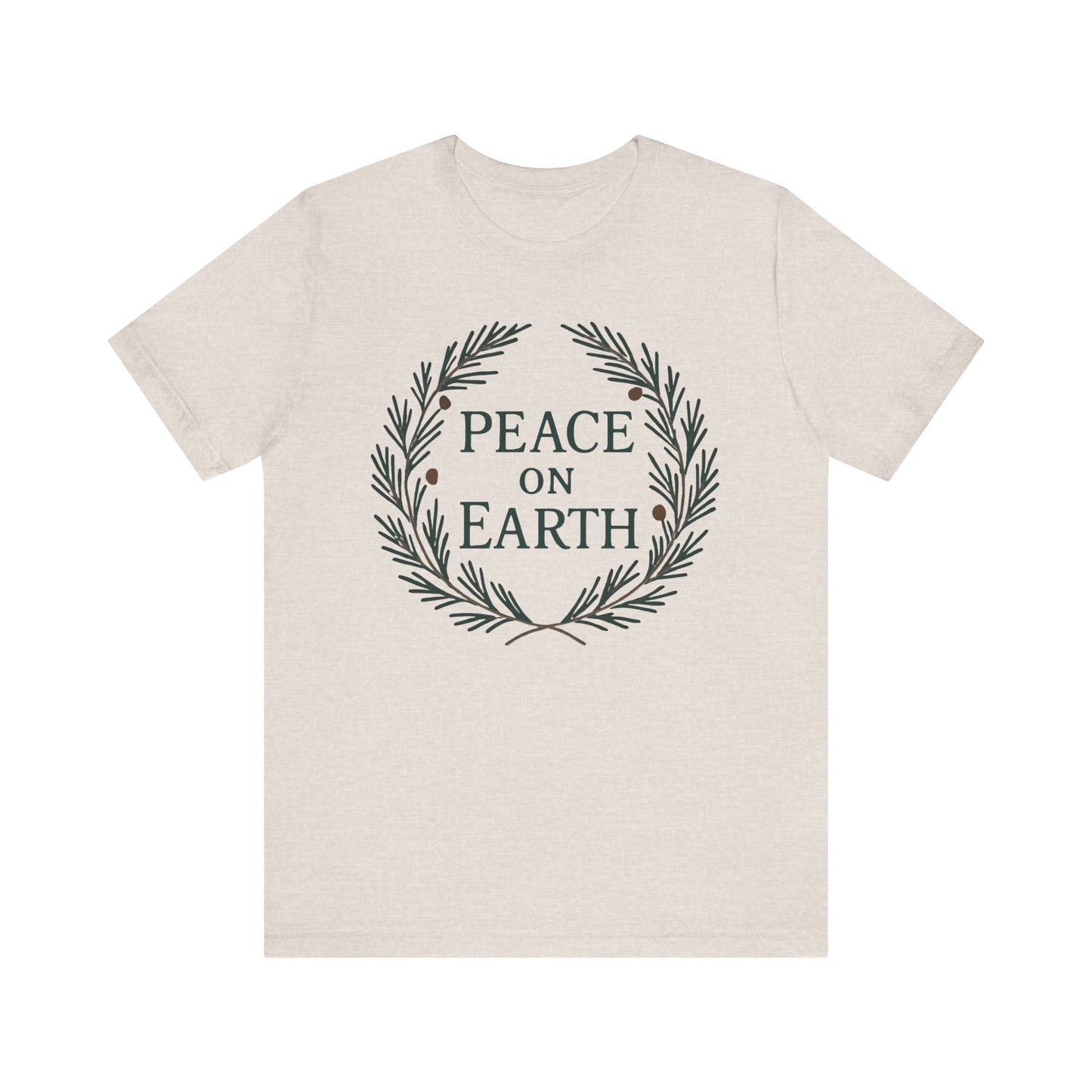 Peace on Earth Wreath - Christmas Collection — Minimal Text Graphic Tee