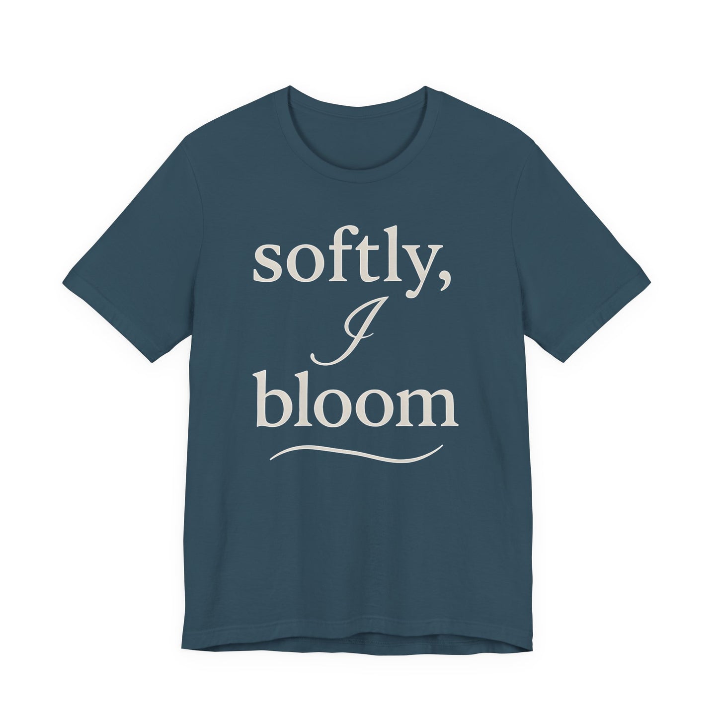 Softly, I Bloom — Bella + Canvas 3001 Minimal Graphic Tee