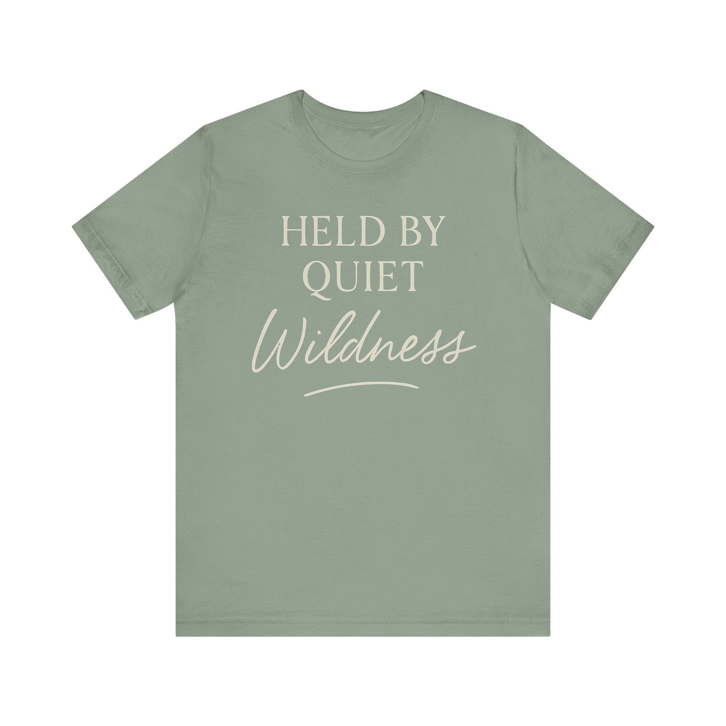 Held by Quiet Wildness — Bella + Canvas 3001 Minimal Graphic Tee