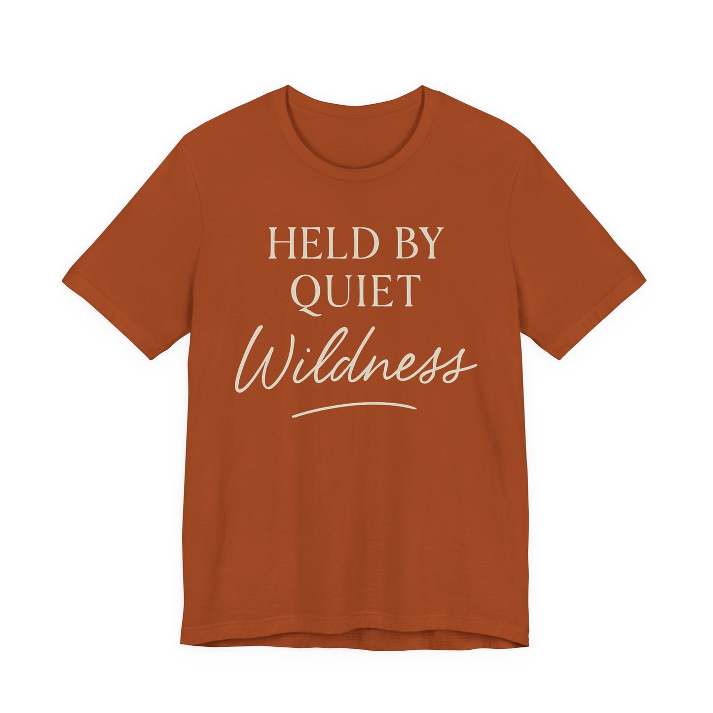 Held by Quiet Wildness — Bella + Canvas 3001 Minimal Graphic Tee