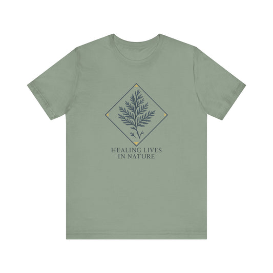 Healing Lives in Nature — Minimal Text Graphic Tee