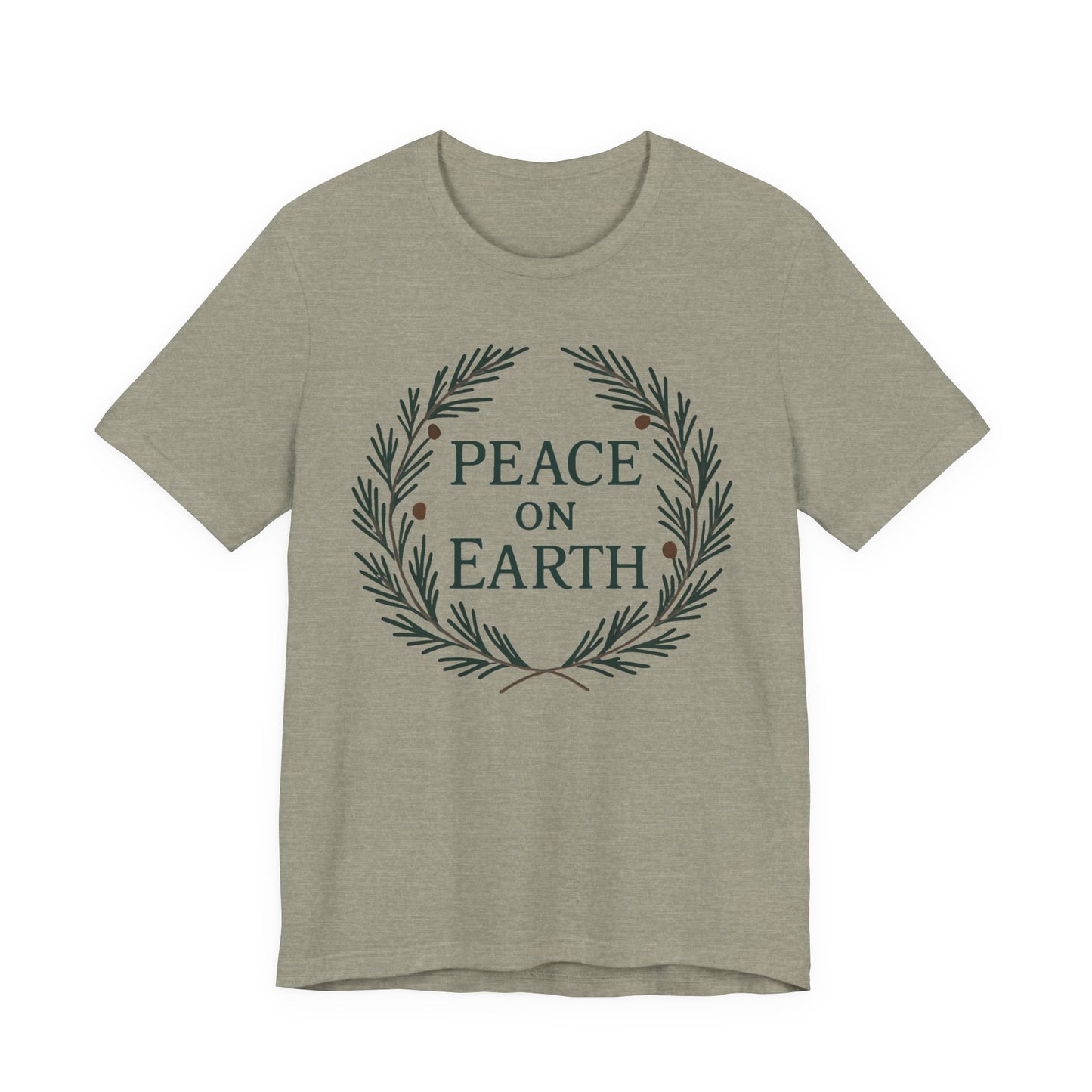 Peace on Earth Wreath - Christmas Collection — Minimal Text Graphic Tee