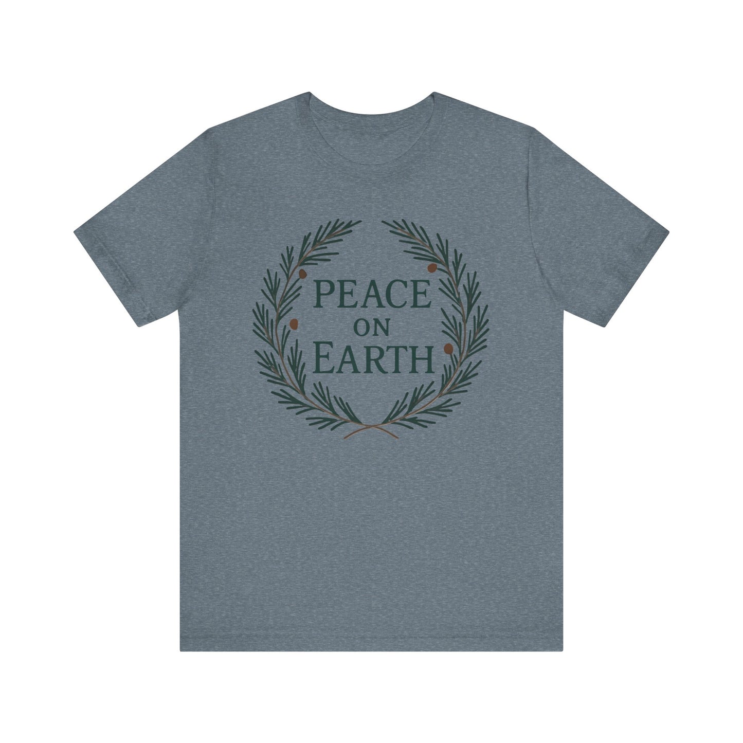 Peace on Earth Wreath - Christmas Collection — Minimal Text Graphic Tee