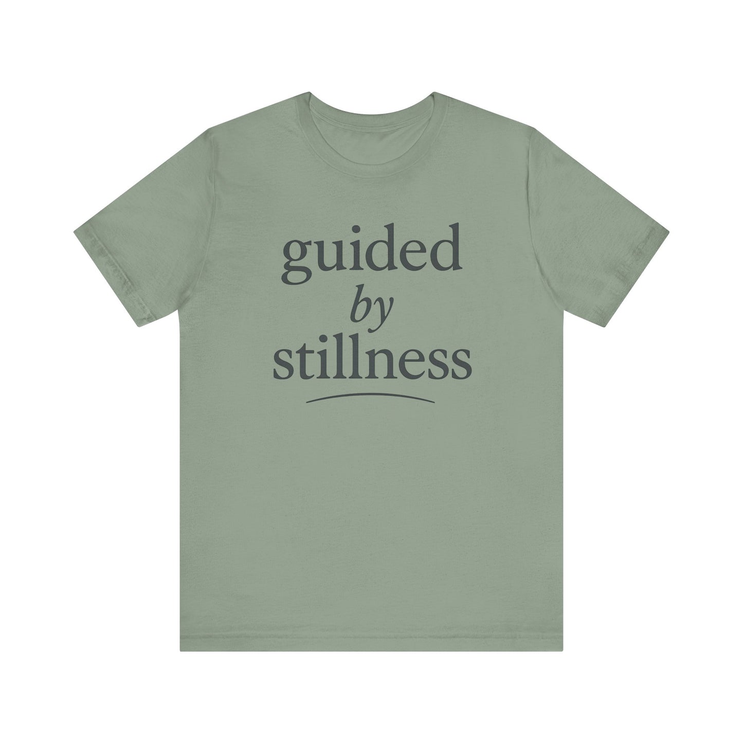 Guided by Stillness — Minimal Text Graphic Tee