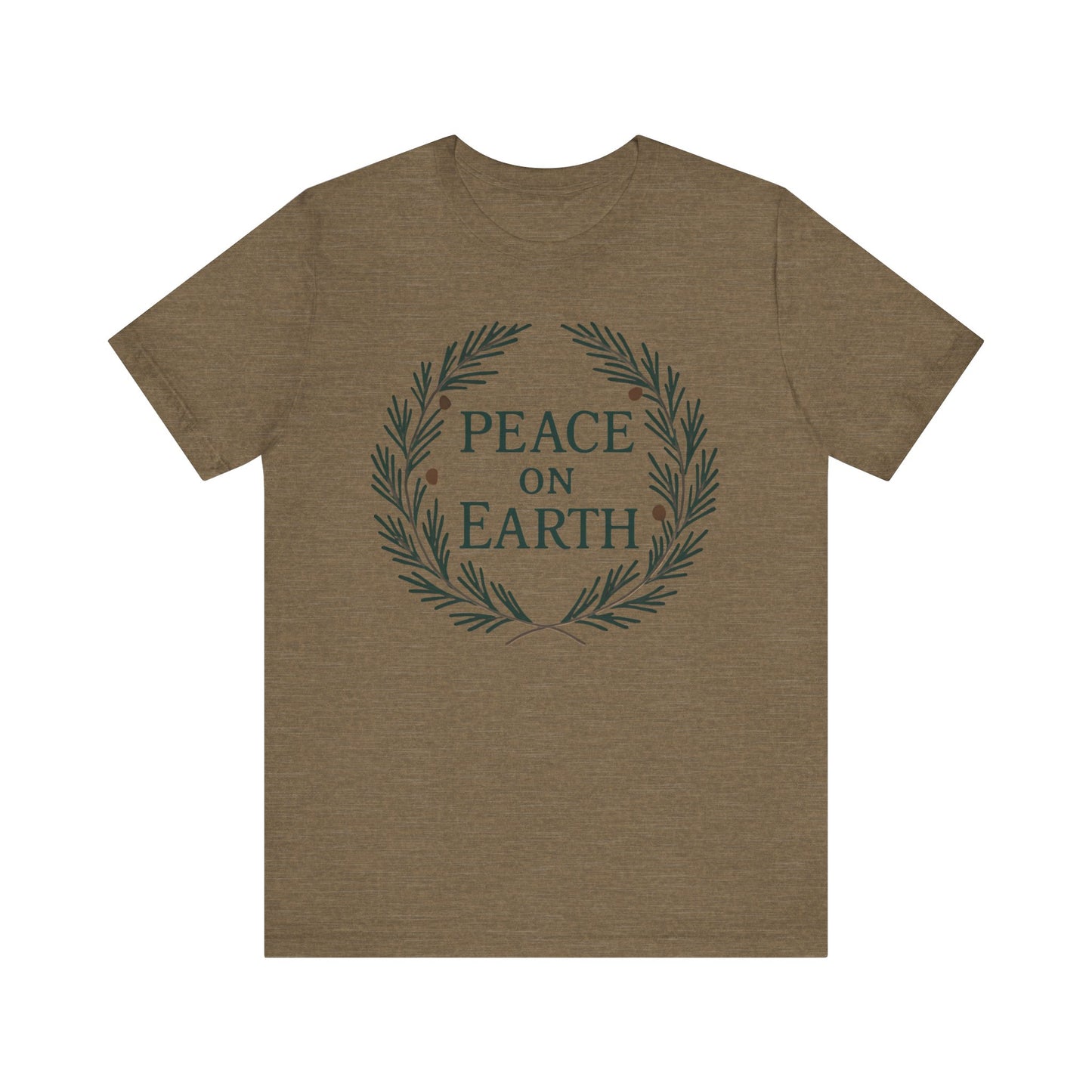 Peace on Earth Wreath - Christmas Collection — Minimal Text Graphic Tee