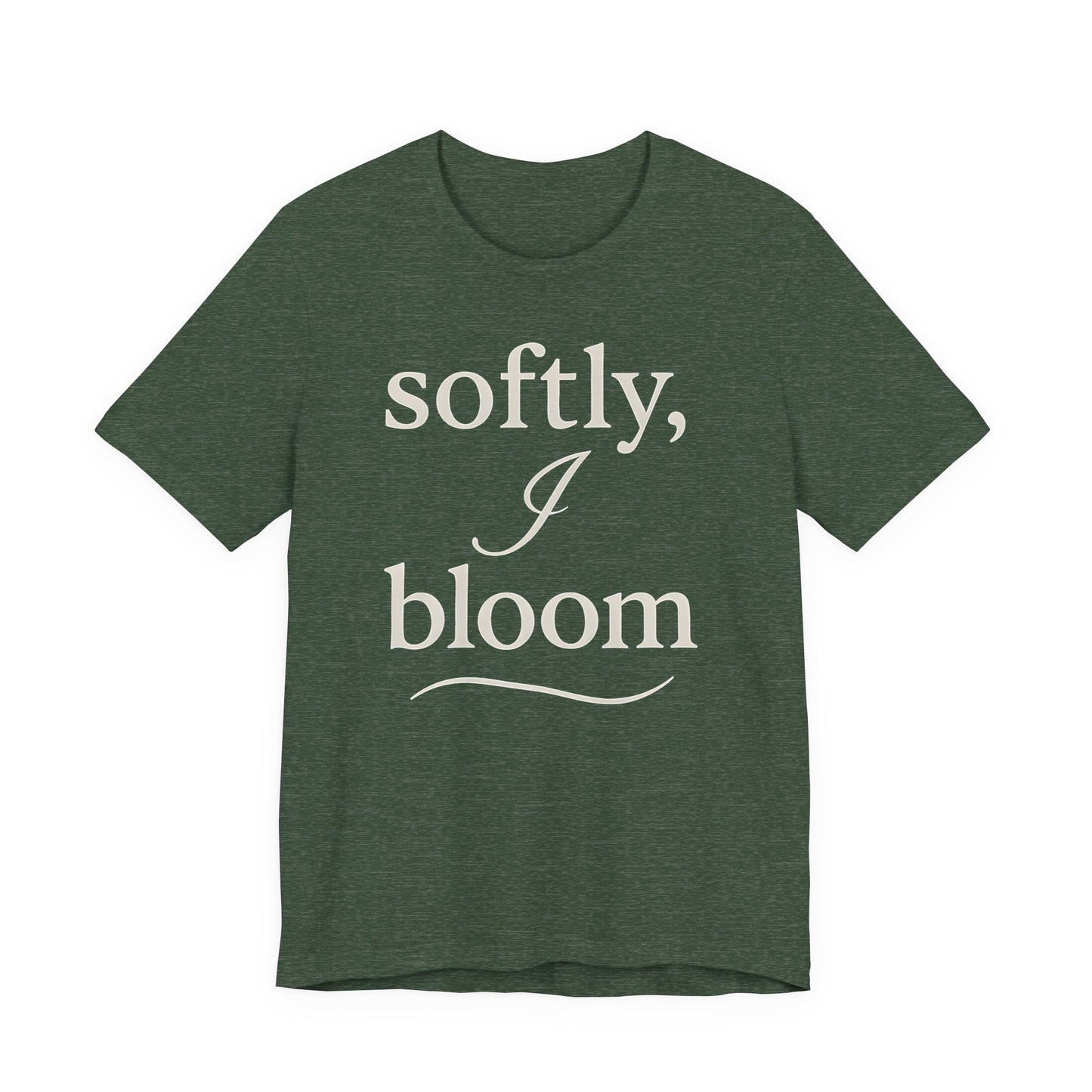 Softly, I Bloom — Bella + Canvas 3001 Minimal Graphic Tee