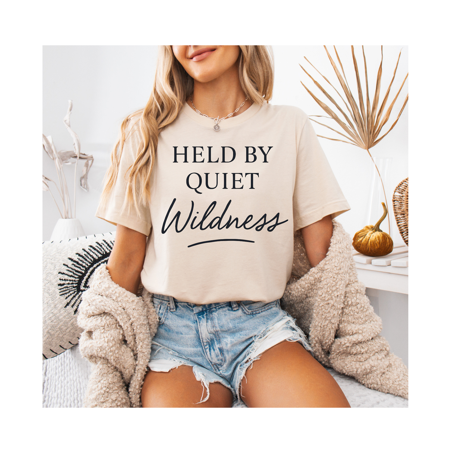 Held by Quiet Wildness — Bella + Canvas 3001 Minimal Graphic Tee